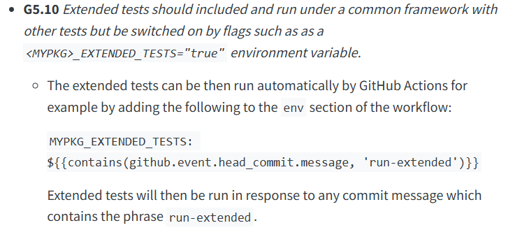 image of how to run extended tests using a commit message that contains the phrase run-extended